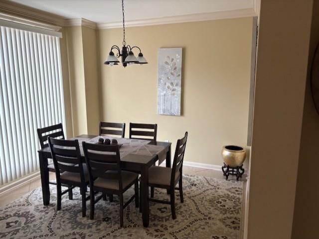 6342 Surrey Ln, Zachary, LA 70791 - dining space featuring a chandelier, baseboards, and crown molding