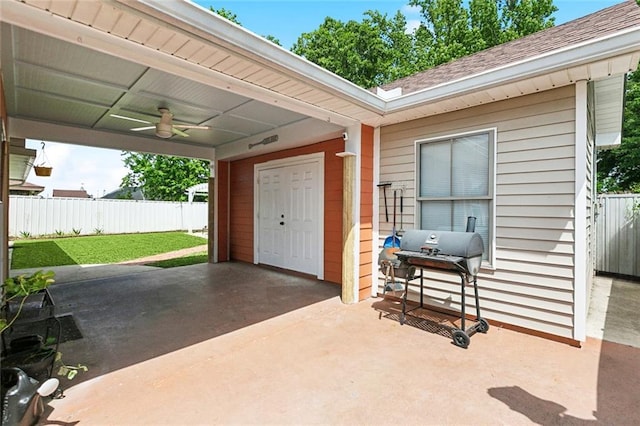 2930 Laurie Ln, Marrero, LA 70072 - view of patio / terrace featuring ceiling fan and grilling area