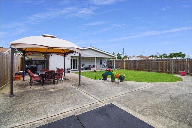 71 Mason St, Gretna, LA 70053 - view of patio / terrace with a gazebo