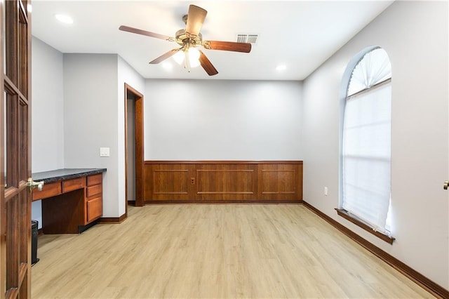 602 Willowdale Blvd, Luling, LA 70070 - spare room with light wood-style flooring, ceiling fan, and recessed lighting