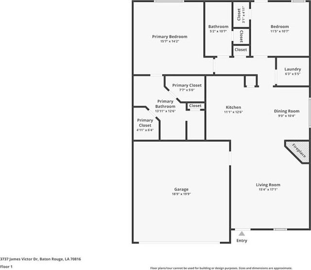 3737 James Victor Dr, Baton Rouge, LA 70817 - property floor plan