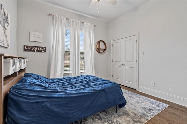 336 Rue St, Emilion, Covington, LA 70433 - bedroom featuring wood finished floors, baseboards, and a ceiling fan