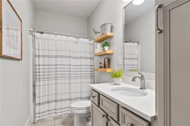 336 Rue St, Emilion, Covington, LA 70433 - full bath featuring tile patterned floors, toilet, vanity, and a shower with curtain