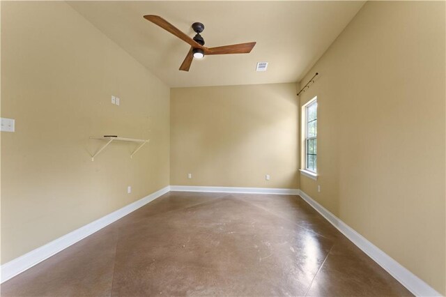 200 Cotton Ln, Hammond, LA 70401 - empty room featuring finished concrete floors, a ceiling fan, and baseboards