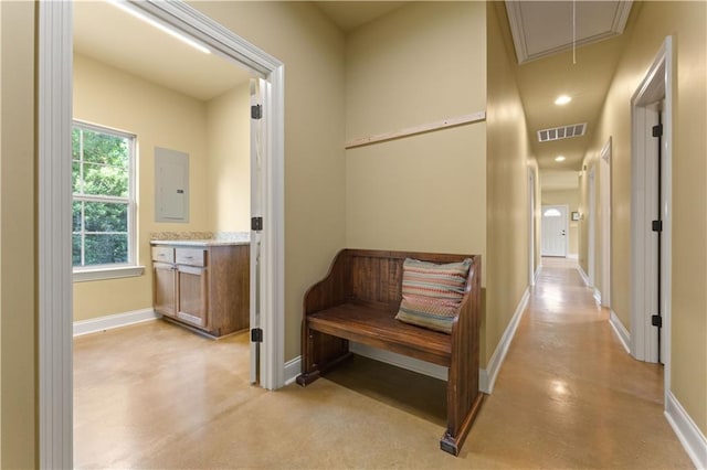 200 Cotton Ln, Hammond, LA 70401 - hall with attic access, electric panel, and baseboards