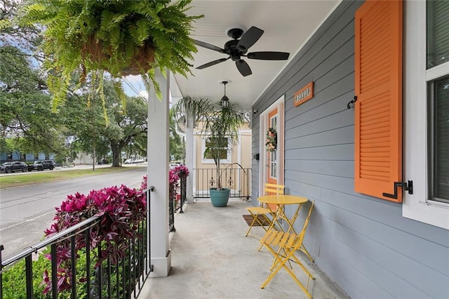 3222 Orleans Ave, New Orleans, LA 70119 - view of patio / terrace featuring a porch and a ceiling fan