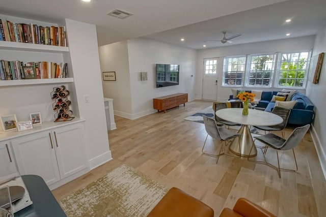1115 Upperline St Unit 1115, New Orleans, LA 70115 - dining room with a ceiling fan, light wood finished floors, recessed lighting, and baseboards