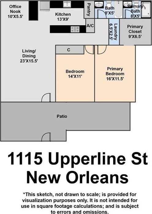 1115 Upperline St Unit 1115, New Orleans, LA 70115 - property floor plan