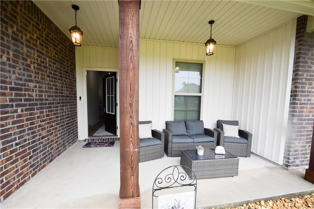 view of patio featuring an outdoor living space