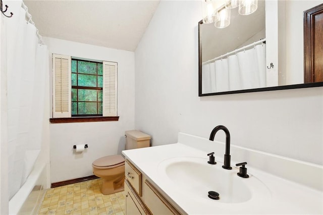 19635 Sunshine Ave, Covington, LA 70433 - full bath featuring vanity, tile patterned floors, and vaulted ceiling