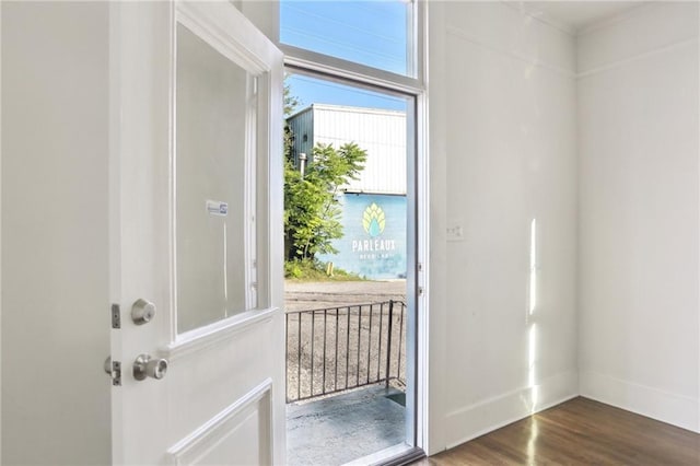 629 Lesseps St, New Orleans, LA 70117 - entryway featuring plenty of natural light, wood finished floors, and baseboards