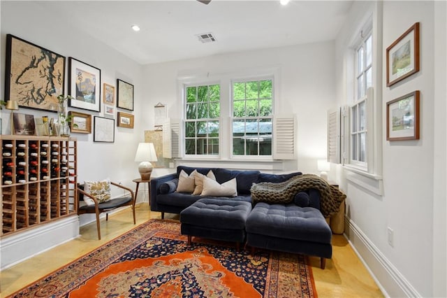 3217 Dauphine St, New Orleans, LA 70117 - sitting room with baseboards and recessed lighting