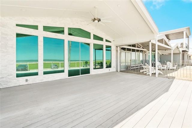 8116 Breakwater Dr, New Orleans, LA 70124 - wooden deck with ceiling fan