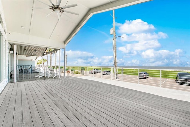 8116 Breakwater Dr, New Orleans, LA 70124 - deck featuring ceiling fan