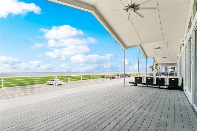 8116 Breakwater Dr, New Orleans, LA 70124 - deck with ceiling fan
