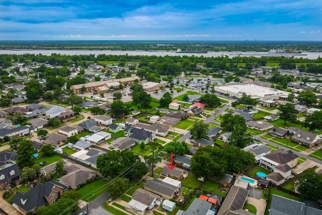 8209 Harris Ave, Harahan, LA 70123 - aerial view of property's location with nearby suburban area and a large body of water