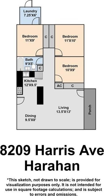 8209 Harris Ave, Harahan, LA 70123 - property floor plan