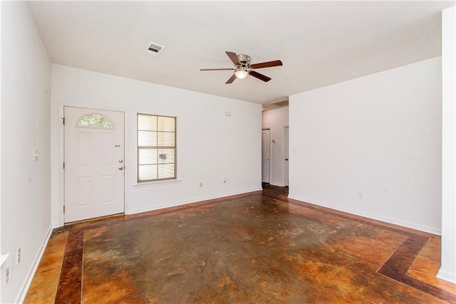 309 2nd Ave, Hammond, LA 70403 - unfurnished room with finished concrete floors, ceiling fan, and baseboards