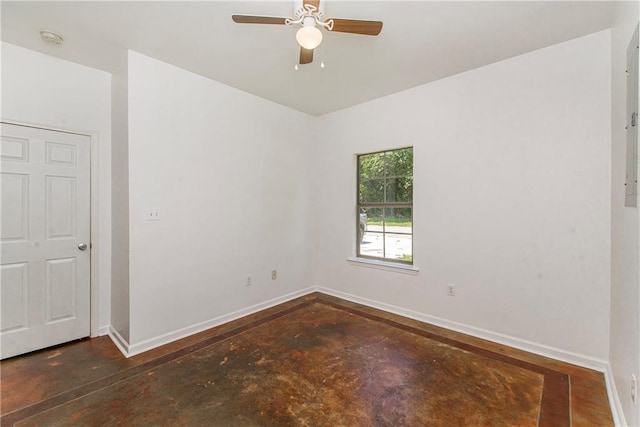 309 2nd Ave, Hammond, LA 70403 - empty room with concrete floors, baseboards, a ceiling fan, and a smoke detector