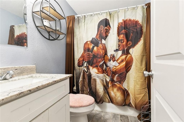 3017 Music St, New Orleans, LA 70122 - full bath featuring vanity, toilet, and curtained shower