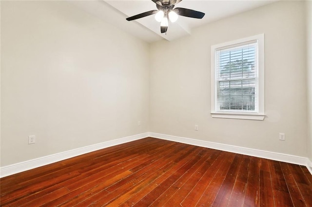 838 Jefferson St, Gretna, LA 70053 - unfurnished room with dark wood finished floors, baseboards, and ceiling fan