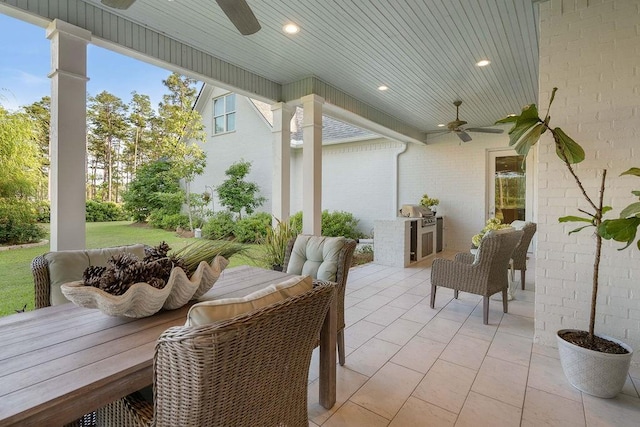 972 Camphill Dr, Abita Springs, LA 70420 - sunroom / solarium featuring a ceiling fan
