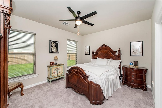 20452 Cornerstone Rd, Hammond, LA 70401 - bedroom featuring light colored carpet, baseboards, and a ceiling fan