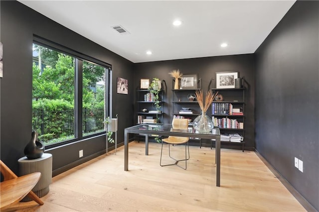 1712 Upperline St, New Orleans, LA 70115 - office space with wood finished floors, recessed lighting, and baseboards