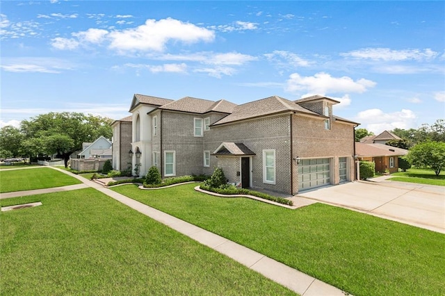 159 Elaine Ave, Harahan, LA 70123 - view of front facade with concrete driveway, brick siding, a front yard, and a garage