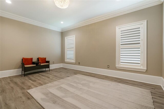 159 Elaine Ave, Harahan, LA 70123 - sitting room featuring ornamental molding, wood finished floors, baseboards, and recessed lighting