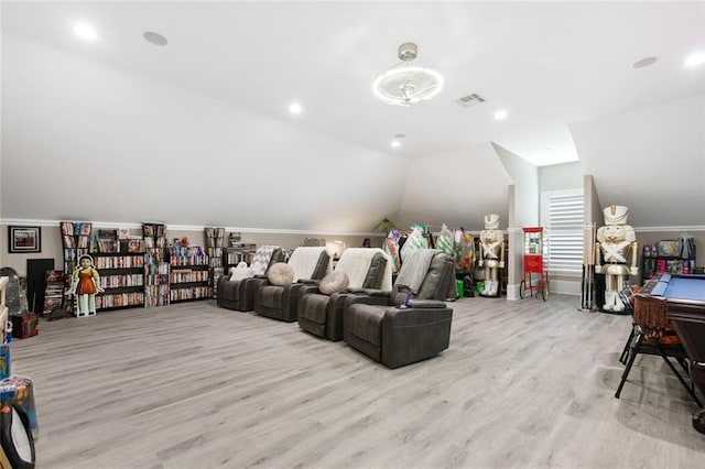159 Elaine Ave, Harahan, LA 70123 - cinema room with wood finished floors and vaulted ceiling