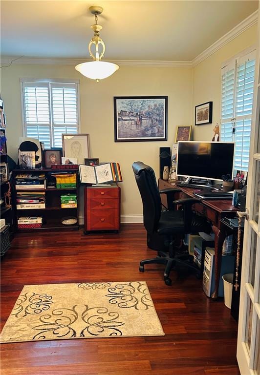 510 Nursery Ave, Metairie, LA 70005 - home office featuring ornamental molding and wood finished floors