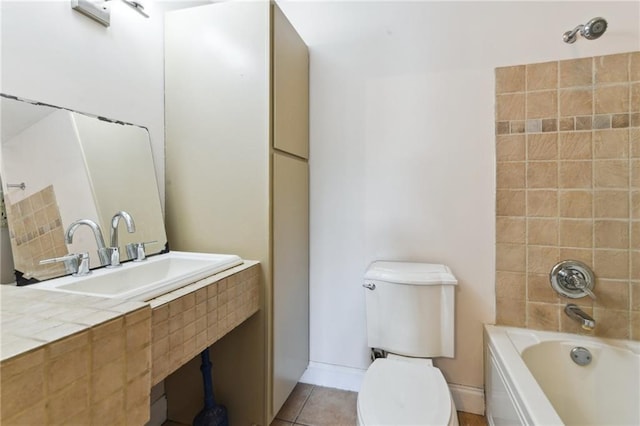 510 Nursery Ave, Metairie, LA 70005 - full bath featuring toilet, tile patterned floors, bathing tub / shower combination, and baseboards