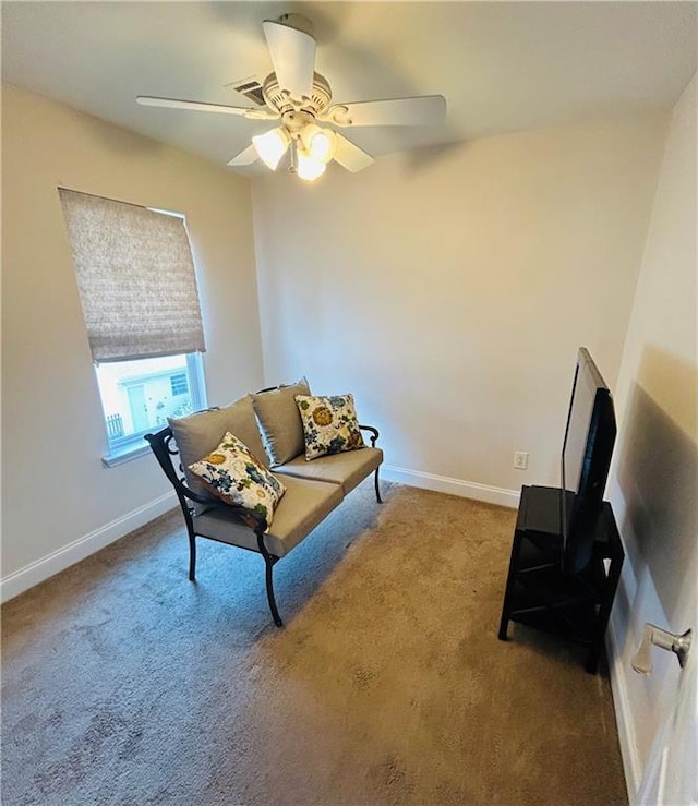 510 Nursery Ave, Metairie, LA 70005 - sitting room featuring carpet floors and a ceiling fan