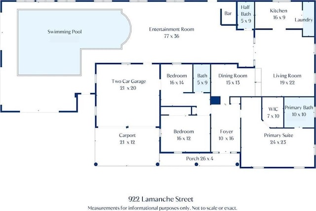 922 Lamanche St, New Orleans, LA 70117 - room layout