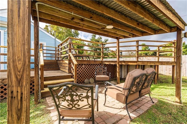 3827 Catherine Ave, Metairie, LA 70001 - view of patio / terrace with a wooden deck and stairs