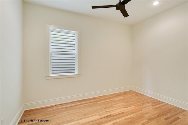 218 S Gayoso St, New Orleans, LA 70119 - spare room with ceiling fan, wood finished floors, baseboards, and recessed lighting