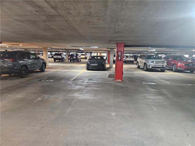 view of parking garage