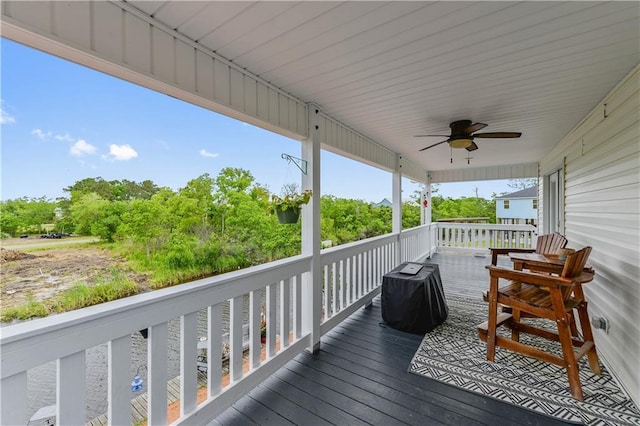 4102 Pennsylvania St, Bay Saint Louis, MS 39520 - deck featuring ceiling fan
