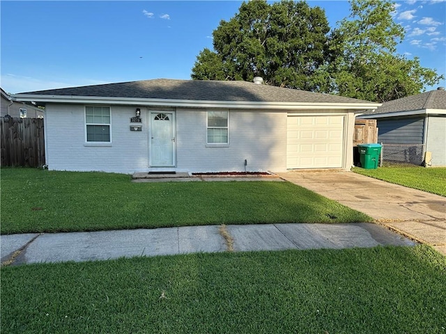 3278 Glen Eagle Ln, Kenner, LA 70065 - single story home featuring a garage, driveway, brick siding, and roof with shingles