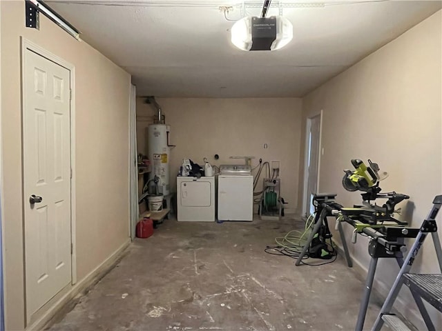 3278 Glen Eagle Ln, Kenner, LA 70065 - washroom with water heater, independent washer and dryer, and a garage