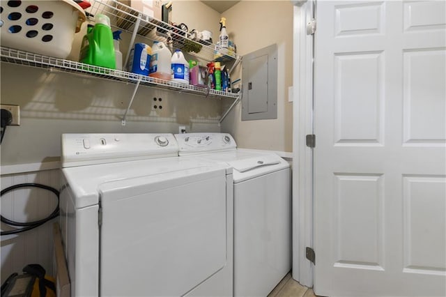 11020 Delaware St, Bay Saint Louis, MS 39520 - laundry room featuring washer and dryer and electric panel
