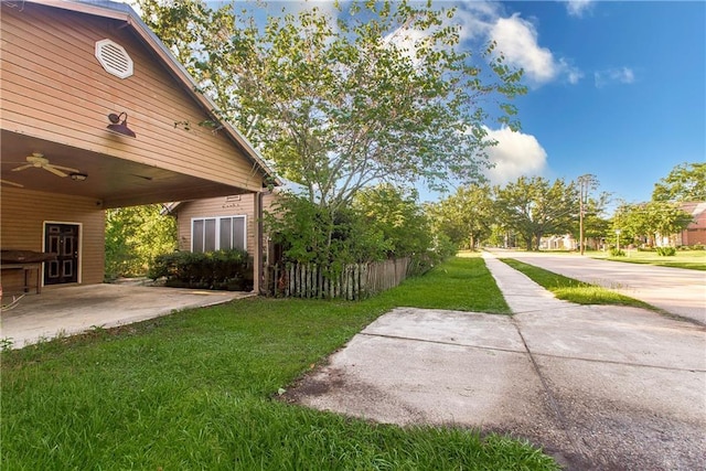 710 W Michigan St, Hammond, LA 70401 - view of grassy yard with a ceiling fan and a patio area