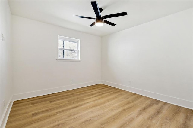 5116 Wilson Dr, Metairie, LA 70003 - empty room featuring baseboards, light wood-type flooring, and ceiling fan