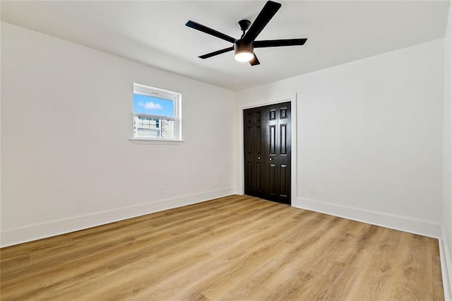 5116 Wilson Dr, Metairie, LA 70003 - unfurnished room featuring baseboards, light wood-type flooring, and a ceiling fan