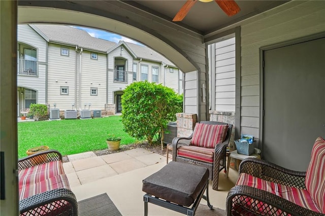 350 Emerald Forest Blvd Unit 17102, Covington, LA 70433 - view of patio / terrace with ceiling fan and central AC