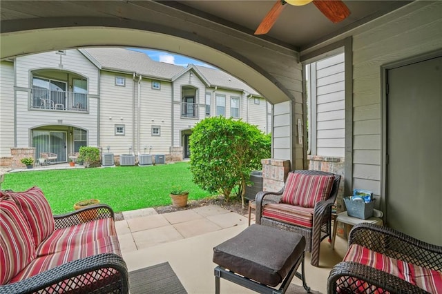350 Emerald Forest Blvd Unit 17102, Covington, LA 70433 - view of patio / terrace with ceiling fan and central AC
