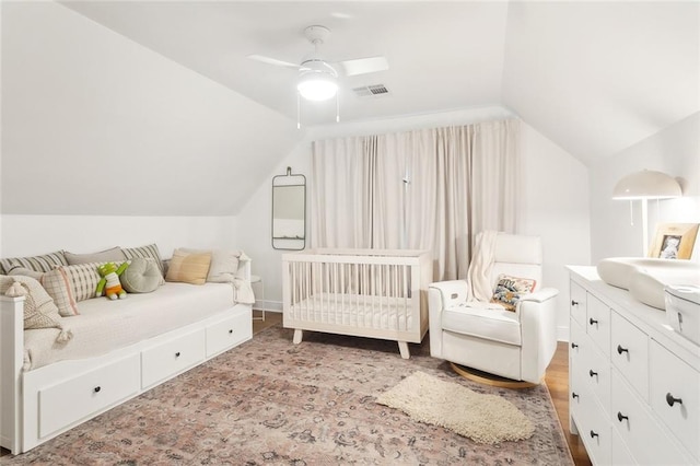 46 Begonia Dr, Covington, LA 70433 - bedroom with lofted ceiling, light wood-style flooring, and ceiling fan