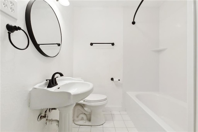 400 Sophia St, River Ridge, LA 70123 - full bathroom with tile patterned floors, toilet, baseboards, and shower / bathtub combination