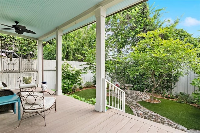 2025 First St, New Orleans, LA 70113 - deck with a ceiling fan